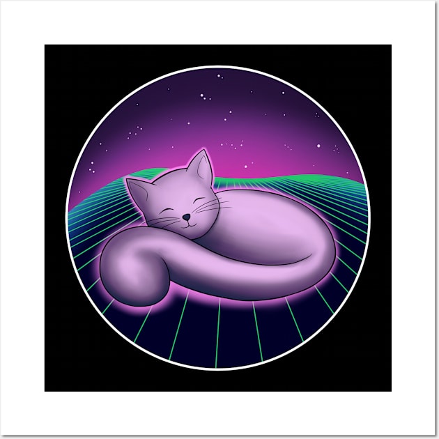 Retro Sleeping Cat Wall Art by Cat Club